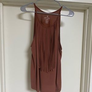 Rust fringe top